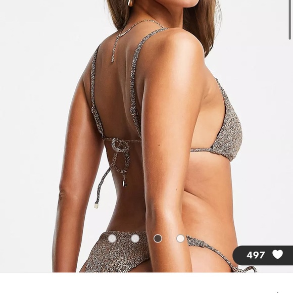 ASOS Metallic Bikini Bottom - Picture 2 of 10